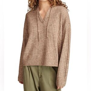 Lucky Ribbed Knit Hooded Sweater